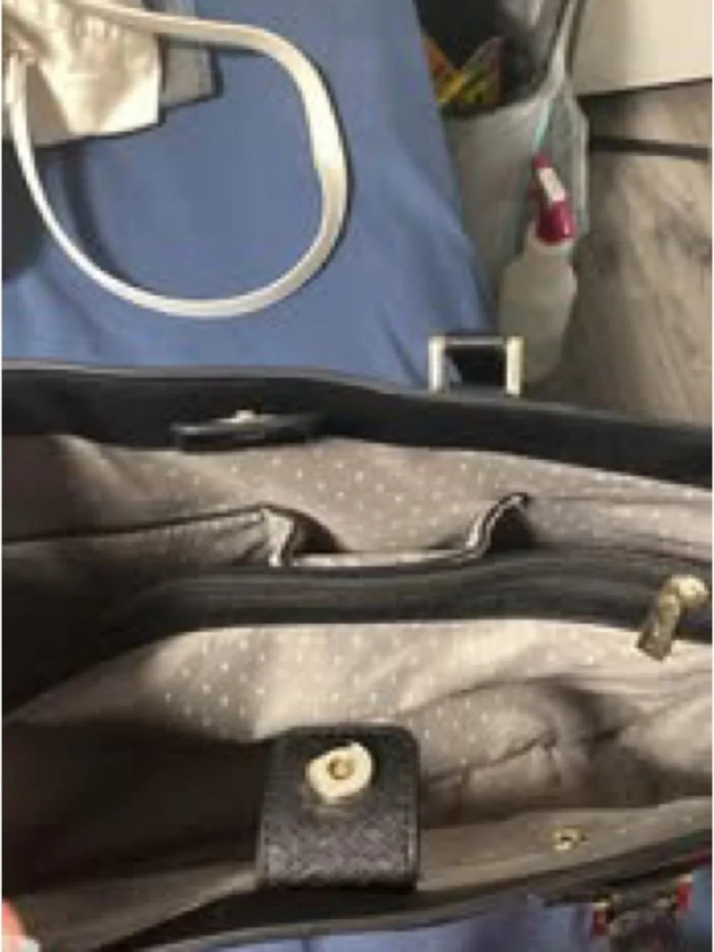 Black Women's Leather Tote Bag with Gold Hardware